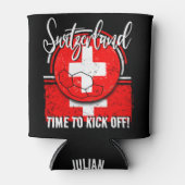 Football Zwitserland Vlag, Zwitsers Sportfan Voetb Blikjeskoeler (Voorkant)