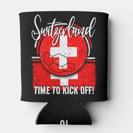 Football Zwitserland Vlag, Zwitsers Sportfan Voetb Blikjeskoeler (Achterkant)