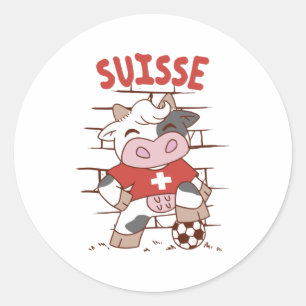 Football Zwitserse Koe Vangst Zwitserland Ronde Sticker