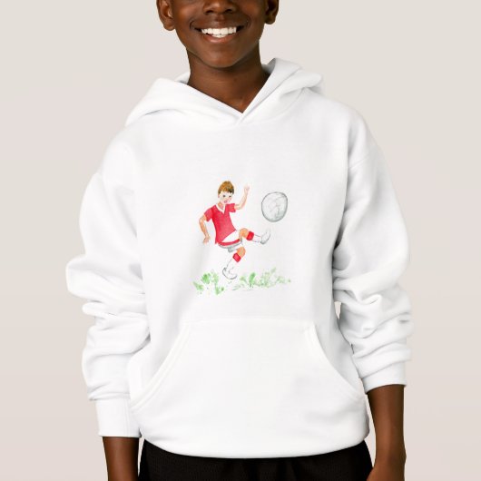 "Footballer" Gepoosterde Kinder Sweatshirt (Voorkant)