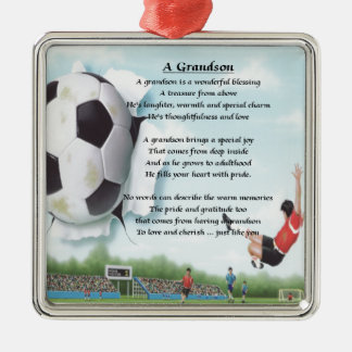 FootballGrandson Poem Metalen Ornament