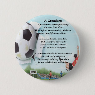    FootballGrandson Poem Ronde Button 5,7 Cm