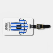 Footballs Bagagelabel - met blauw & wit Shirt (Voorkant horizontaal)