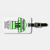 Footballs Bagagelabel - met Green Hoops (Voorkant horizontaal)