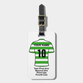 Footballs Bagagelabel - met Green Hoops