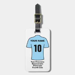 Footballs Bagagelabel - met Sky Blue Shirt