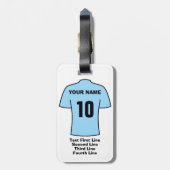 Footballs Bagagelabel - met Sky Blue Shirt (Achterkant verticaal)