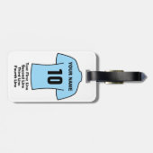 Footballs Bagagelabel - met Sky Blue Shirt (Achterkant horizontaal)