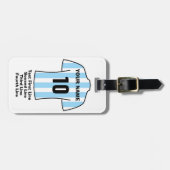Footballs Bagagelabel - met Sky Blue Stripes (Voorkant horizontaal)