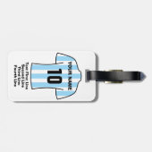 Footballs Bagagelabel - met Sky Blue Stripes (Achterkant horizontaal)