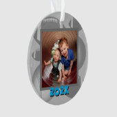 Footballs Baseballs Boys Grandsons Foto Ornament (voorkant)