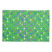 Footballs, blauwe Shirten en ventilatoren Kussensloop (Achterkant)