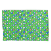 Footballs, blauwe Shirten en ventilatoren Kussensloop (Voorkant)