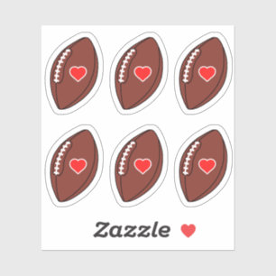 Footballs bolletjes met rode hartverpakking sticker