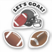 Footballs en Helmsporten Sticker (Voorkant)