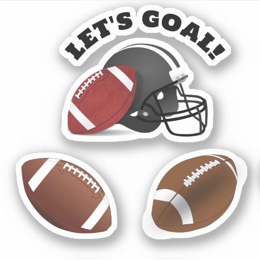 Footballs en Helmsporten Sticker (Voorkant)