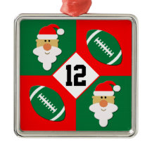 Footballs- en Santa Custom Football Player Number