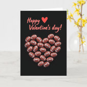 Footballs Form Heart Valentines Card Kaart (Gele Bloem)