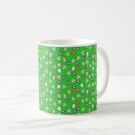 Footballs, groene en witte Shirten en ventilatoren Koffiemok