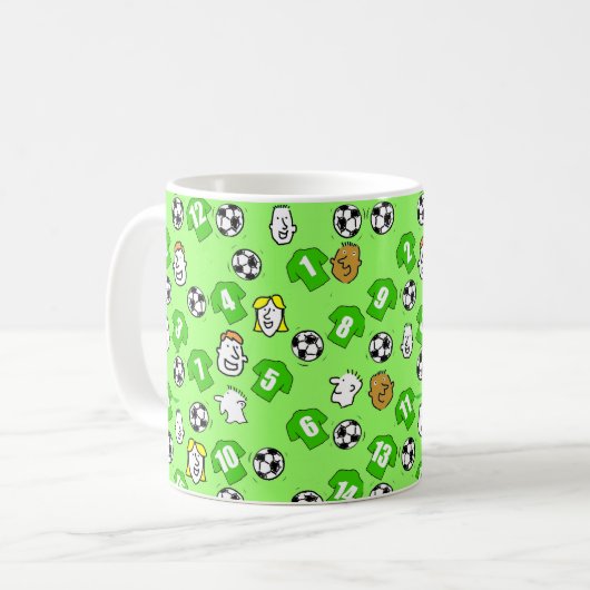 Footballs, Groene Shirten en Ventilator Groter Pat Koffiemok (Voorkant links)