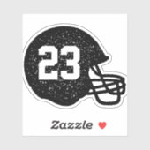 Footballs helm aangepast nummer zwart sticker (Vel)