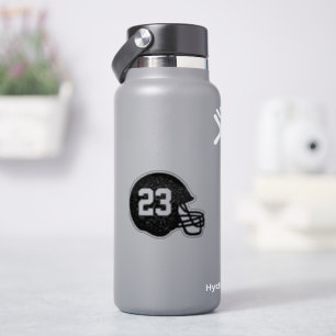 Footballs helm aangepast nummer zwart sticker