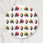 Footballs helm en bal Baby shower Bedankjes Labels (Achterkant)