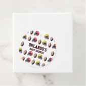 Footballs helm en bal Baby shower Bedankjes Labels (In situ)