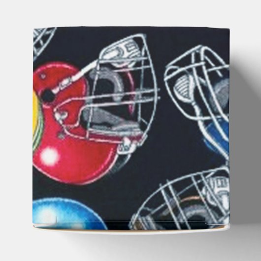 Footballs helm Pattern Cube Favor Box Bedankdoosjes (Bovenkant)