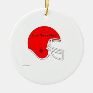 Footballs helm - rood keramisch ornament