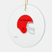 Footballs helm - rood keramisch ornament (Links)