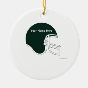 Footballs helm - zwart keramisch ornament