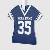 Footballs jersey donkerblauw uniform ornament (voorkant)