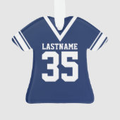 Footballs jersey donkerblauw uniform ornament (achterkant)