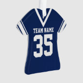 Footballs jersey donkerblauw uniform ornament (voorkant)