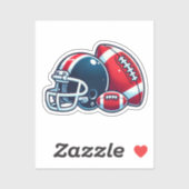 Footballs kogelhelm Cartoon Afbeelding Sticker (Vel)