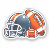 Footballs kogelhelm Cartoon Afbeelding Sticker (Voorkant)