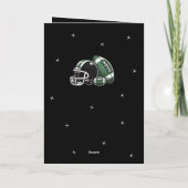 Footballs kogelhelm Cartoon Happy Birthday Kaart (Achterkant)