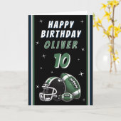 Footballs kogelhelm Cartoon Happy Birthday Kaart (Gele Bloem)