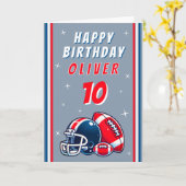 Footballs kogelhelm Cartoon Happy Birthday Kaart (Gele Bloem)