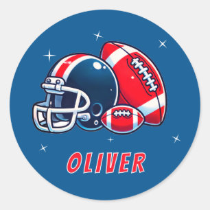 Footballs kogelhelm Cartoon Verjaardag Ronde Sticker
