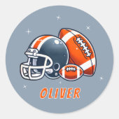 Footballs kogelhelm Cartoon Verjaardag Ronde Sticker (Voorkant)