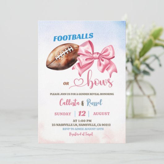 Footballs of bogen onthullen geslacht kaart (Staand voorkant)