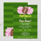 Footballs of Pom Poms Gender onthullen Kaart (Voorkant / Achterkant)