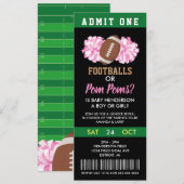 Footballs of Pom Poms Gender Reopenbaart Ticket Kaart (Voorkant / Achterkant)