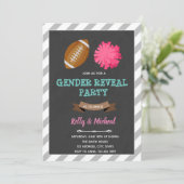 Footballs of Pom Poms gender reveal kaart (Staand voorkant)