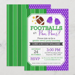 Footballs of Pom Poms Paars Genderfeest Kaart