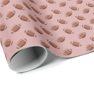 Footballs op Dark Tea Roos Roze Cadeaupapier