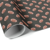 Footballs op zwart cadeaupapier (Rol Hoek)