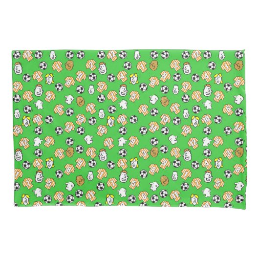 Footballs, Oranje gestripte Shirten en ventilatore Kussensloop (Voorkant)